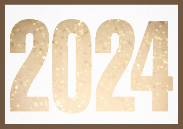Cant wait for 2024 - Gold - New Years Eve Invitation card with cut out 2024 for optional own photo Gold.