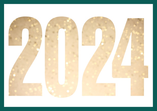 Cant wait for 2024 - Green - New Years Eve Online Invitation card with cut out 2024 for optional own photo Green.