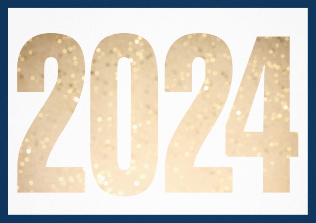 Cant wait for 2024 - Navy - New Years Eve Invitation card with cut out 2024 for optional own photo Navy.