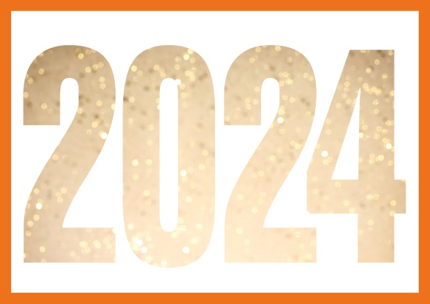Cant wait for 2024 - Orange - New Years Eve Online Invitation card with cut out 2024 for optional own photo Orange.