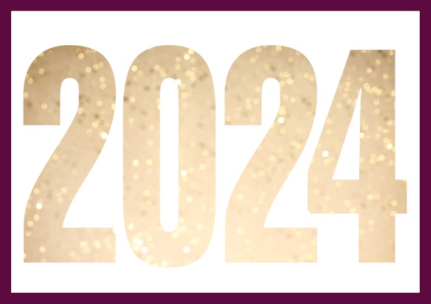 Cant wait for 2024 - Purple - New Years Eve Online Invitation card with cut out 2024 for optional own photo Purple.