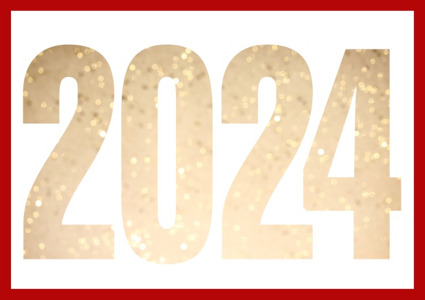 Cant wait for 2024 - Red - New Years Eve Online Invitation card with cut out 2024 for optional own photo Red.