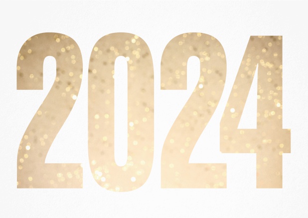 Cant wait for 2024 - White - New Years Eve Invitation card with cut out 2024 for optional own photo White.