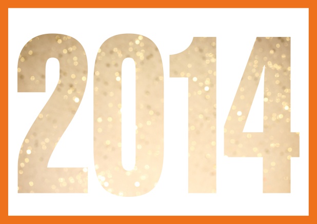 Online Invitation card with cut out 2014 for optional own photo Orange.