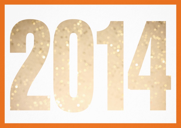 founded 2014 - Orange - 10th Anniversary Invitation card with cut out 2014 for optional own photo Orange.