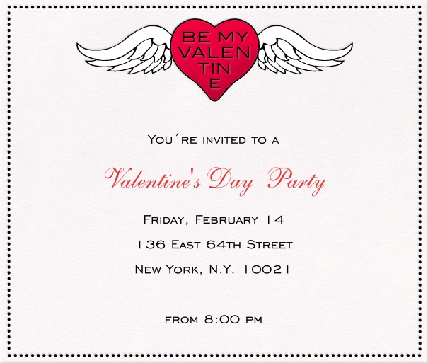 Tan Valentine's Invitation with Heart with Wings.