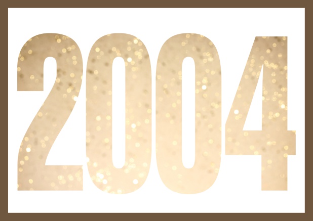 founded 2004 - Gold - 20th Anniversary Online Invitation card with cut out 2004 for optional own photo Gold.