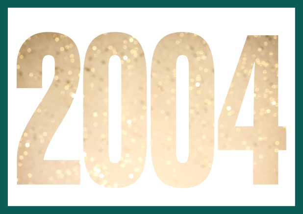 founded 2004 - Green - 20th Anniversary Online Invitation card with cut out 2004 for optional own photo Green.