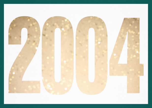 founded 2004 - Green - 20th Anniversary Invitation card with cut out 2004 for optional own photo Green.