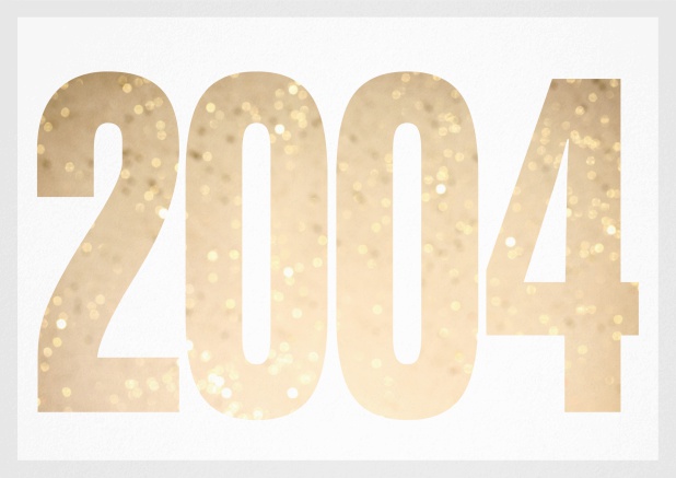 founded 2004 - Grey - 20th Anniversary Invitation card with cut out 2004 for optional own photo Grey.