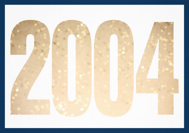 founded 2004 - Navy - 20th Anniversary Invitation card with cut out 2004 for optional own photo Navy.