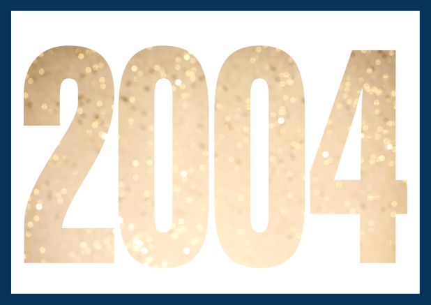 Online Invitation card with cut out 2004 for optional own photo Navy.