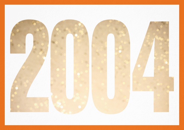 founded 2004 - Orange - 20th Anniversary Invitation card with cut out 2004 for optional own photo Orange.