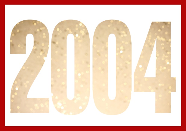 Online Invitation card with cut out 2004 for optional own photo Red.
