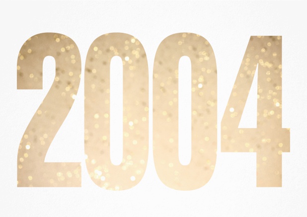 founded 2004 - White - 20th Anniversary Invitation card with cut out 2004 for optional own photo White.
