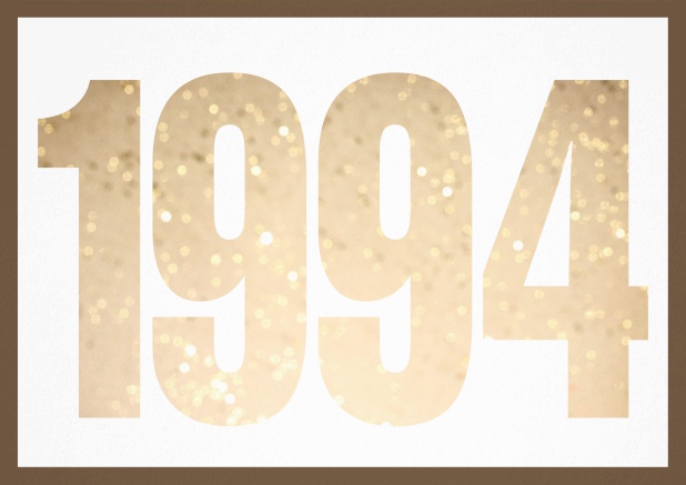founded 1994 - Gold - 30th Birthday Invitation card with cut out 1994 for optional own photo Gold.