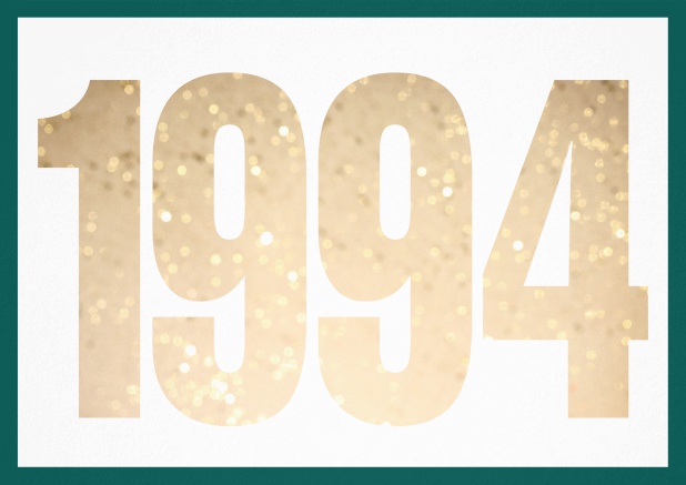 founded 1994 - Green - 30th Birthday Invitation card with cut out 1994 for optional own photo Green.