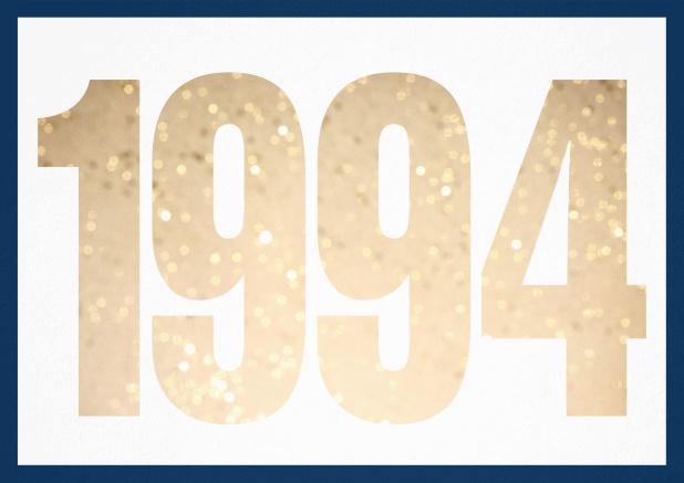 founded 1994 - Navy - 30th Birthday Invitation card with cut out 1994 for optional own photo Navy.