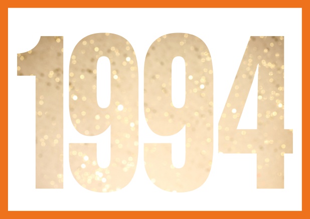 founded 1994 - Orange - 30th Birthday Online Invitation card with cut out 1994 for optional own photo Orange.