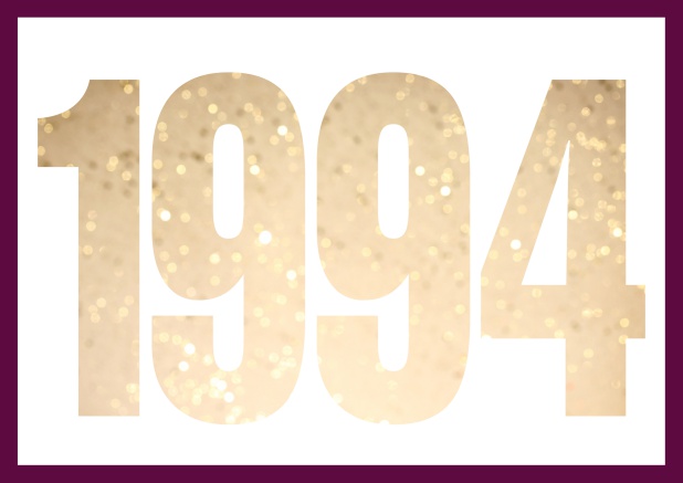founded 1994 - Purple - 30th Birthday Online Invitation card with cut out 1994 for optional own photo Purple.