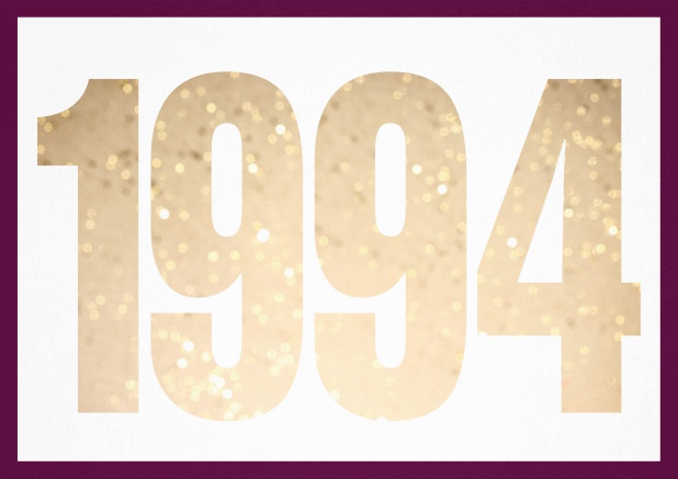 founded 1994 - Purple - 30th Birthday Invitation card with cut out 1994 for optional own photo Purple.