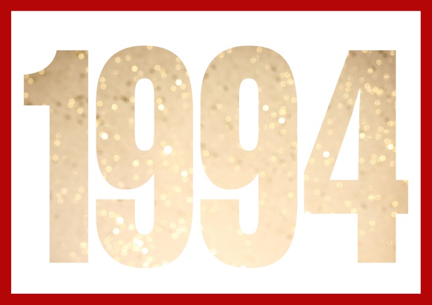 founded 1994 - Red - 30th Birthday Online Invitation card with cut out 1994 for optional own photo Red.