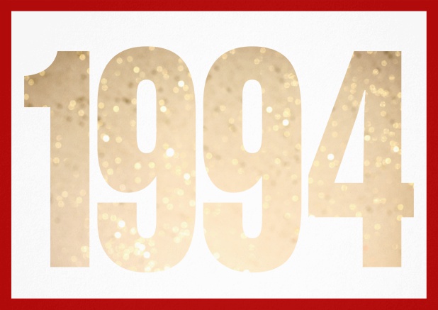 founded 1994 - Red - 30th Birthday Invitation card with cut out 1994 for optional own photo Red.
