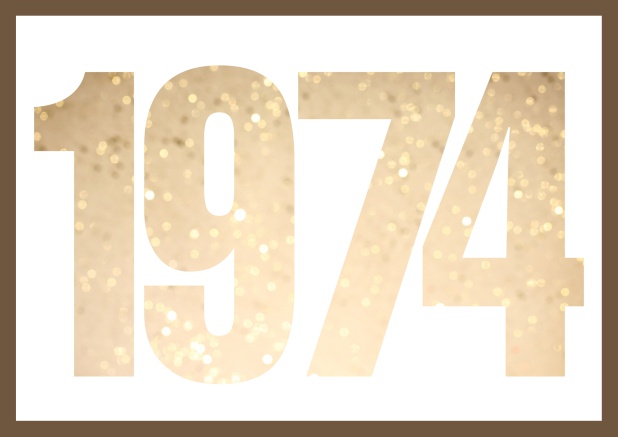 founded 1974 - Gold - 50th Anniversary Online Invitation card with cut out 1974 for optional own photo Gold.