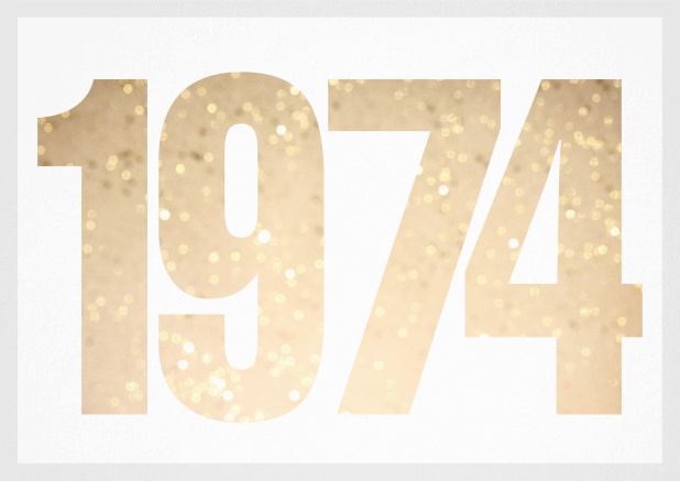 founded 1974 - Grey - 50th Anniversary Invitation card with cut out 1974 for optional own photo Grey.