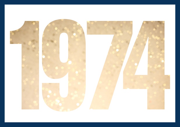 founded 1974 - Navy - 50th Anniversary Online Invitation card with cut out 1974 for optional own photo Navy.