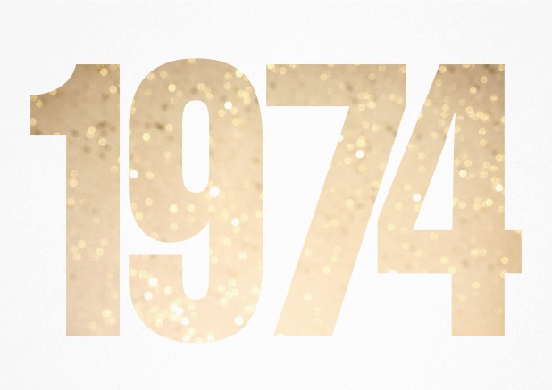 founded 1974 - White - 50th Anniversary Invitation card with cut out 1974 for optional own photo White.
