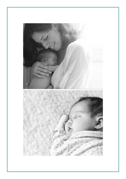 Bambis Dreams - Blue - Photo cards Photo card with two photo fields and boarder which is in several colors available Blue.