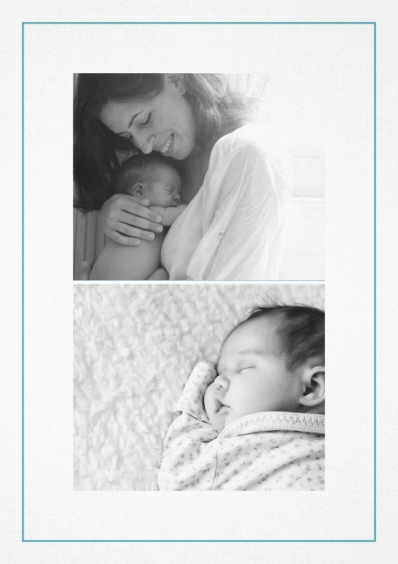 Bambis Dreams - Blue - Photo cards Photo card with golder border and two photo fields Blue.