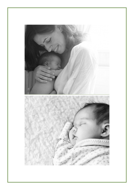 Bambis Dreams - Green - Photo cards Photo card with two photo fields and boarder which is in several colors available Green.