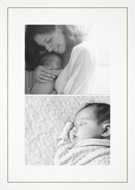 Bambis Dreams - Green - Photo cards Photo card with golder border and two photo fields Green.