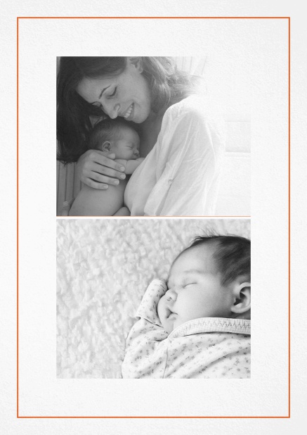 Bambis Dreams - Orange - Photo cards Photo card with golder border and two photo fields Orange.