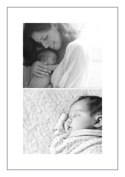Bambis Dreams - Purple - Photo cards Photo card with two photo fields and boarder which is in several colors available Purple.