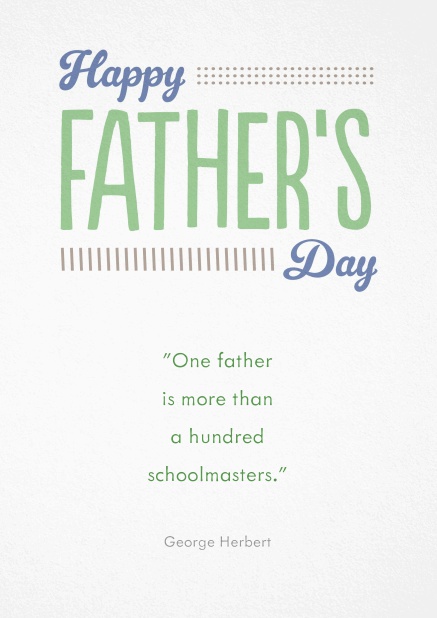Karten zum Vatertag mit den Worten " happy father´s day".