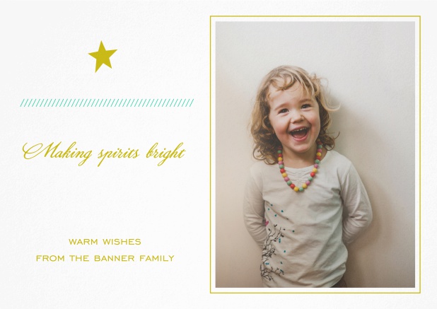 Photo card with star, text and photo