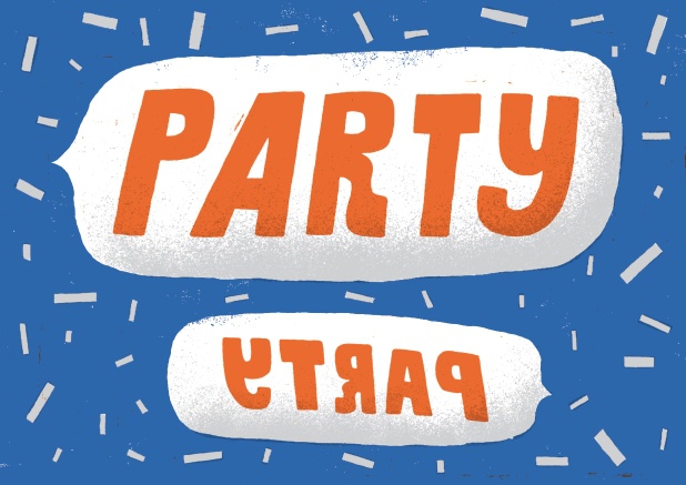 Online Einladungskarte mit dem Slogan "Party".