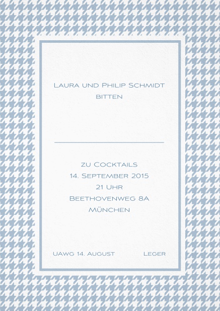 Wundersame Geschichte - Blau - Tracht Klassiche hochkant Einladungskarte zum Oktoberfest in mehreren Farben. Blau.