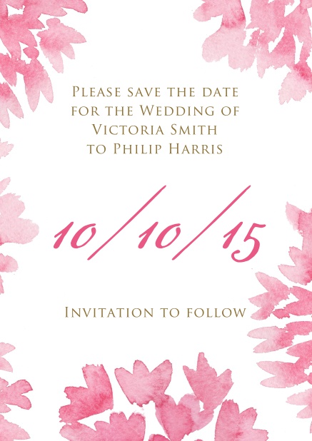 Online Save the date card with illustrated water roses.