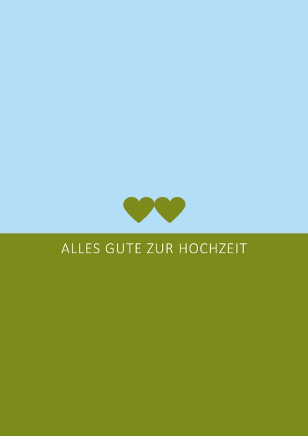 Online Liebesbrief mit zwei Herzen in Ihrer Wunschfarbe Grün.