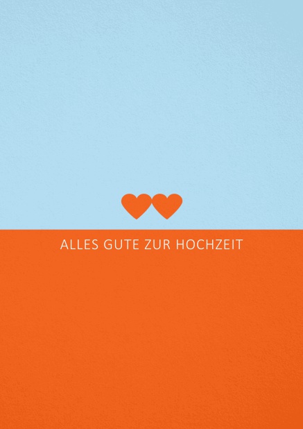 Liebesbrief mit zwei Herzen in Ihrer Wunschfarbe Orange.