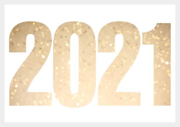 Neujahr Grusskarte mit ausgeschnittener 2021 für eigenes Foto Grau.
