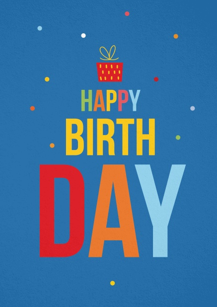 Happy Birthday Erdbeergeschenk - Geburtstagskarten geschäftlich Bunte Geburtstagskarte mit Erdbeergeschenk