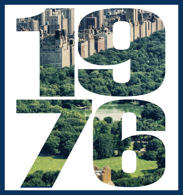 Online Einladungskarte mit ausgeschnittener 1976 für eigenes Foto Marine.