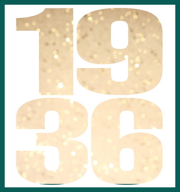 Oniine invitation card with cut out 1936 for own photo Green.