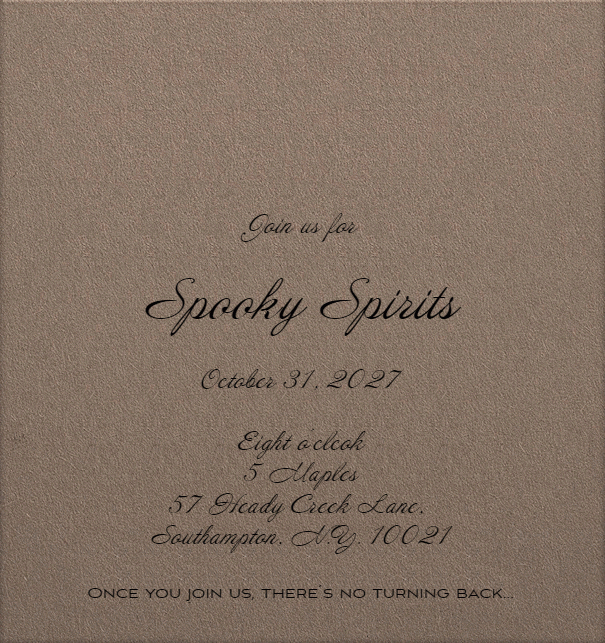 Online Halloween invitation card with animated scary spider