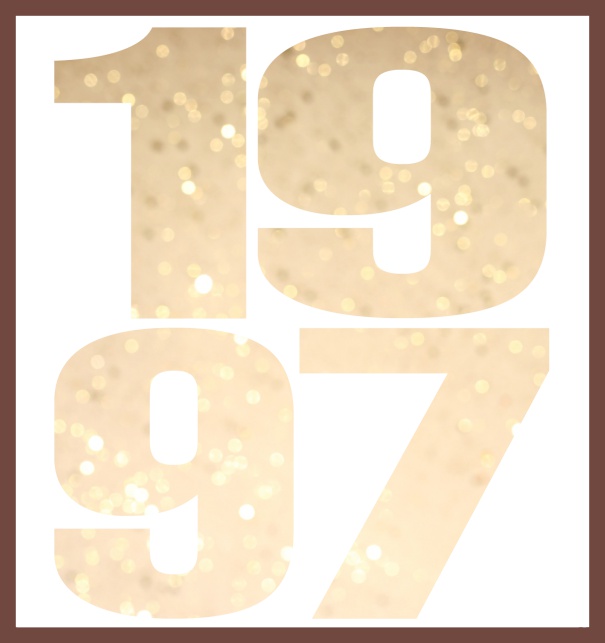 Large Online Invitation card with cut out 1997 Gold.